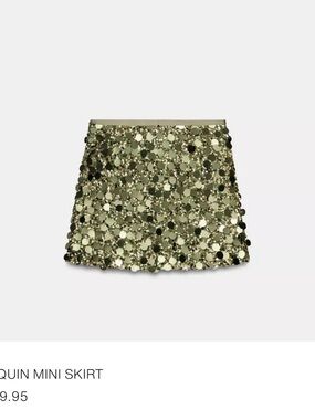 Zara bronze/Gold Sequin Mini Skirt